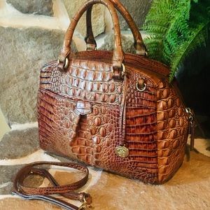Brahmin Croc Leather Satchel Crossbody